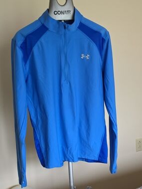 Under Armour Bright Blue and Dark Blue Quarter-Zip Performance Top